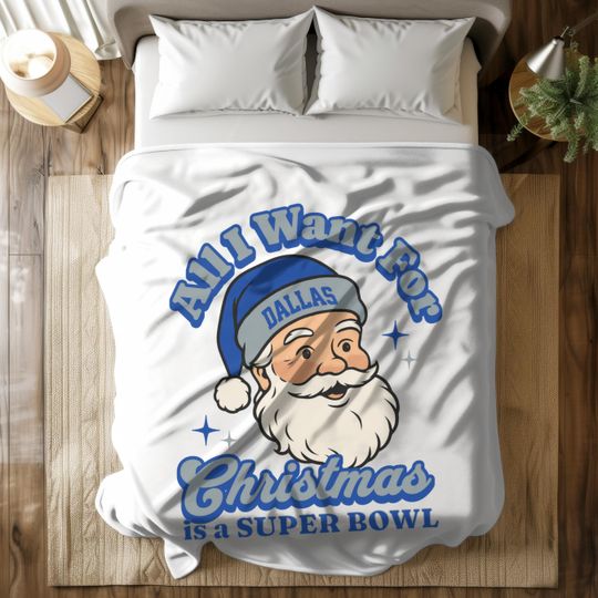 Discover Dallas Football Fleece Blanket, Christmas Santa Throw, Cowboy Fan Gift