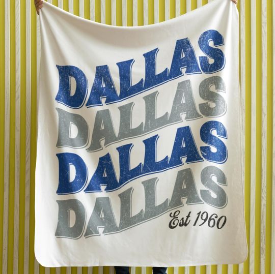 Discover Dallas Football Fleece Blanket with Cowboy Retro Graphic, Cozy Throw for Home Decor, Fan Gift