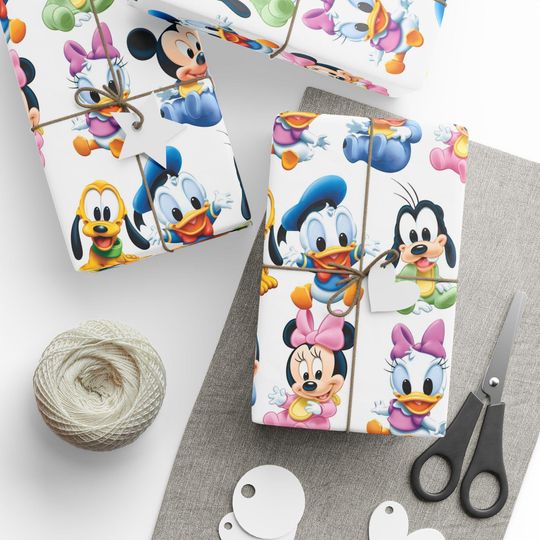 Discover Baby Mickey and Friends Wrapping Paper: Baby Shower, Birthday