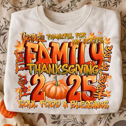 Discover Family 2025 Thanksgiving Sweatshirt, Friendsgiving Crew, Family Reunion