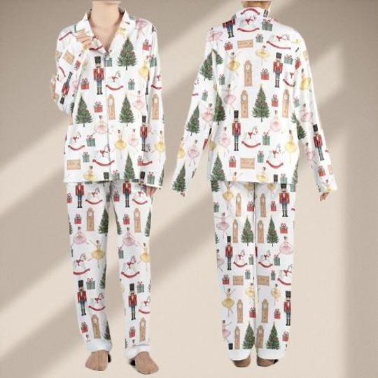 Nutcracker Christmas Pajama Set for Women, Holiday Ballet Sleepwear, Matching Family Xmas PJs, Festive Winter Gift