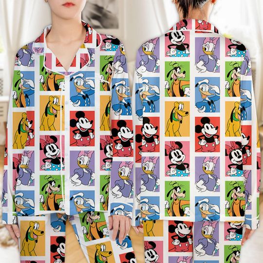 Discover Disneyland Christmas Pajamas Set, Mickey And Friends Christmas Pajamas, Disneyland Holiday Pajamas, Christmas Family Matching Pajamas
