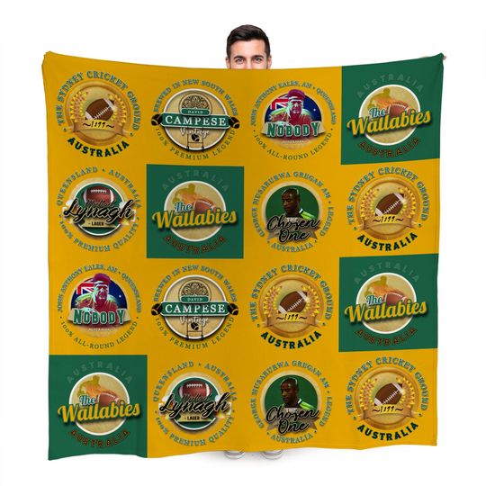 Discover Australia Rugby Union Legend Collection Fleece Blanket