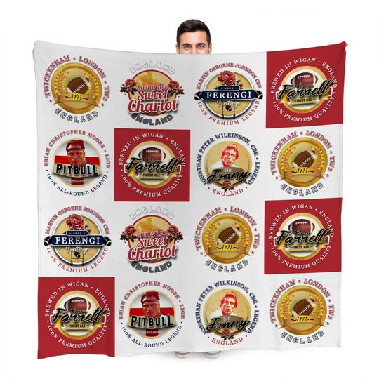 Discover England Rugby Union Legend Collection Fleece Blanket
