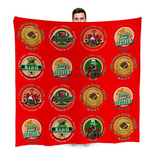 Discover Wales Rugby Union Legend Collection Fleece Blanket