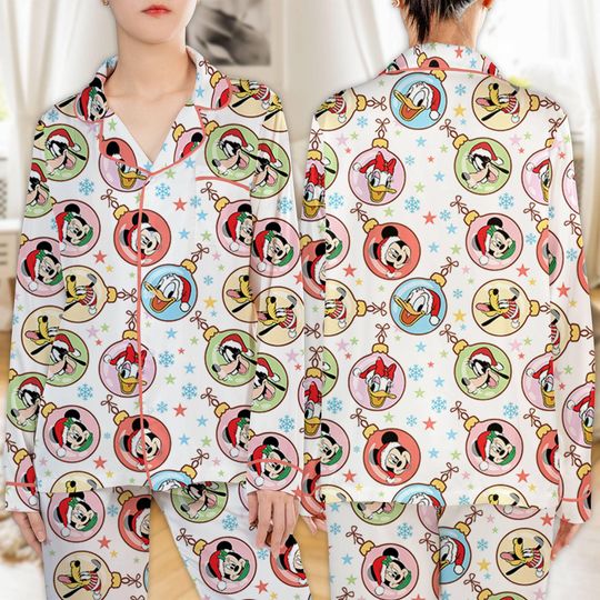 Discover Mickey's Very Merry Christmas Pajamas, Disneyland Mickey And Friends Pajamas, Mickey Minnie Daisy Donald Goofy Pluto, Xmas Sleepwear Gifts