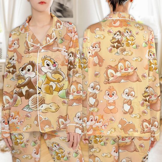 Disneyland Chip and Dale Christmas Pajamas Set, Double and Trouble Chip Dale Pajamas
