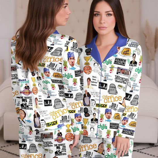 The Office Movie Party Pajamas, Dunder Mifflin Matching Pajamas Set, The Office Pajamas Set