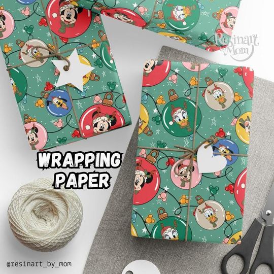 Discover Christmas Wrapping Paper, Mouse and Friends Wrapping Paper, Custom Gift Wrap for Holidays, Unique Gift Presentation
