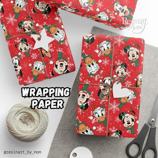 Discover Christmas Wrapping Paper, Mouse and Friends Wrapping Paper, Custom Gift Wrap for Holidays, Unique Gift Presentation