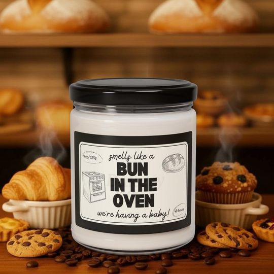 Pregnancy Reveal Candle - Bun in the Oven, Surprise Gift for Family and Friends