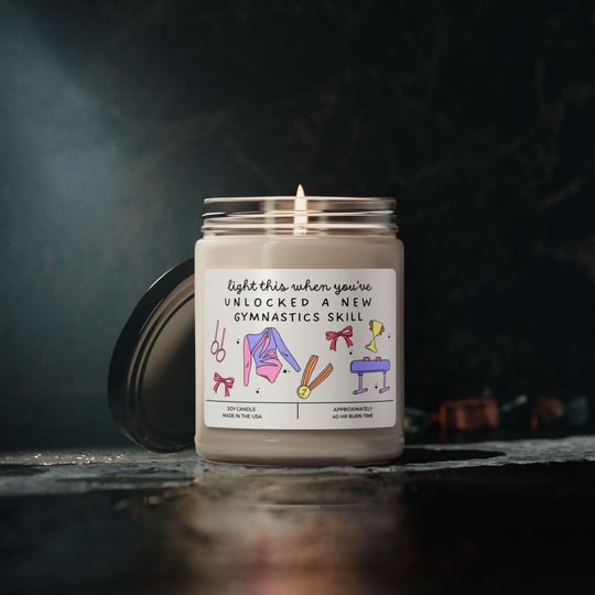 Discover Gymnastics Soy Candle Gift for Team, End of Season and Competition Celebration
