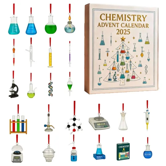 Discover 2025 Christmas Chemistry Advent Calendar, 24 Days 2D Acrylic Ornament