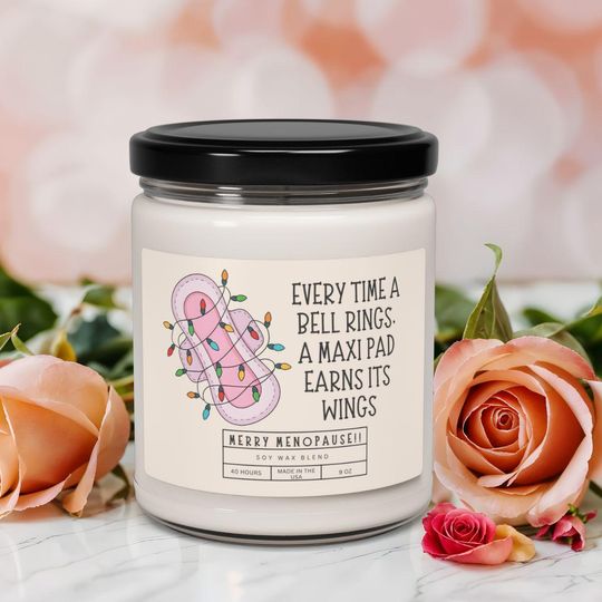 Discover Merry Menopause Soy Wax Candle, Funny Holiday Gift for Women