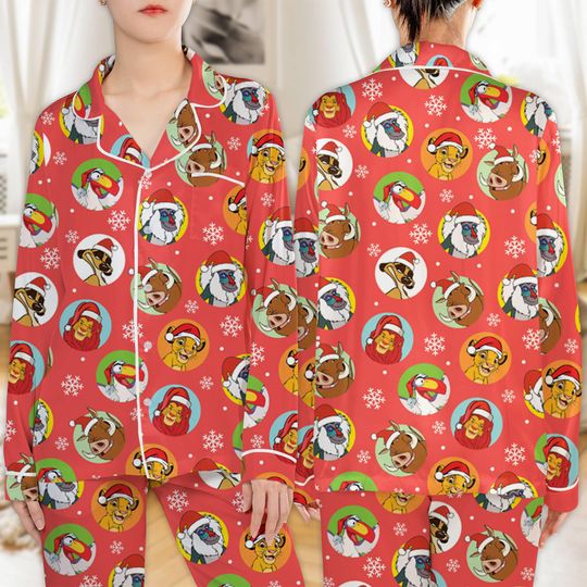 Disneyland Lion King Christmas Pajamas Set, Hakuna Matata Xmas Pajamas