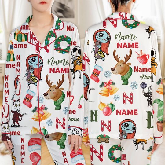 Nightmare Before Christmas Pajamas Set, Jack Skellington Sleepwear