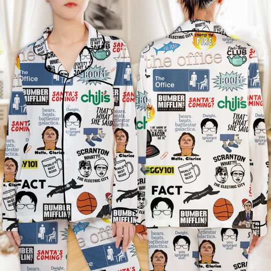 The Office Pajamas Set, The Office Movie Party Pajamas, Dunder Mifflin Matching Pajamas Set