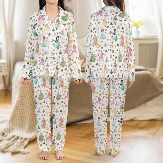 Discover Disneyprincess Coquette Bow Satin Pajamas Set,Disneyland Princess Movie Inspired Sleepwear Pjm