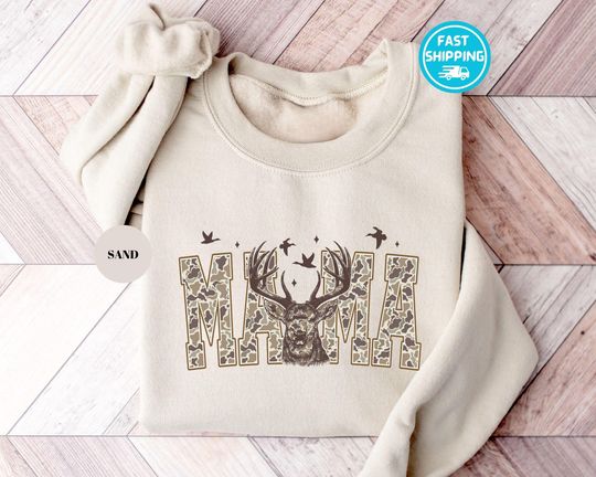 Discover Camo Mama Sweatshirt Deer Hunting Camouflage Outdoor Apparel for Moms