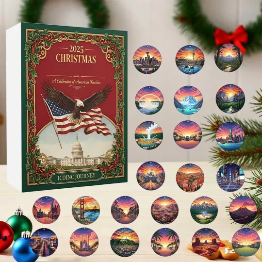 Discover American Landmarks Christmas Advent Calendar,​​ 2D 24-Day National Landmarks Set