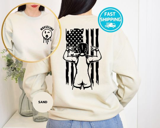 Discover US Female Wrestling Sweatshirt, Wrestler Girl Hoodie, Wrestling Gift