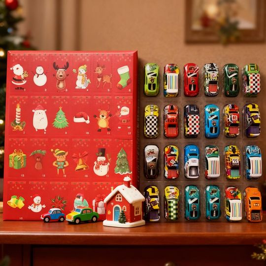 Discover New 24-Day Christmas Countdown Kids Car Blind Box Gift Set | 2025 Toy Car Advent Calendar | Mini Car Gift Set | Kids' Gift