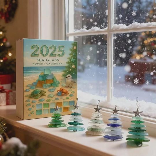 Discover Sea Glass Christmas Tree Advent Calender 2025 | Unique Coastal Christmas Gift