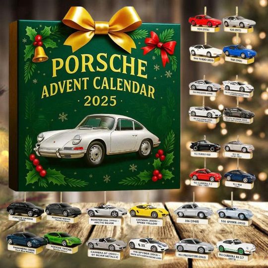 Discover 2D Acrylic Car Advent Calendar 2025, 24-Day Luxury Car Model Countdown Calendar, Mini Sports Car Blind Box Set, Christmas Gift for Car Lover