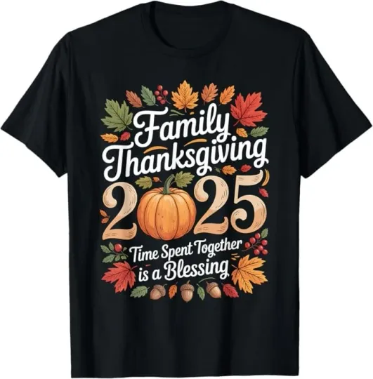 Discover Family Thanksgiving 2025 Crew Neck Matching T-Shirt