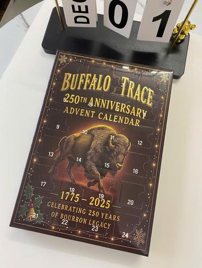 Discover 2D acrylic Buffalo Trace 250th Anniversary Advent Calendar, 24-Day Bourbon Countdown Gift, 17752025 Collector Edition