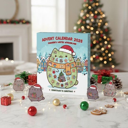 Pusheen Cat Christmas Advent Calendar 2025, Pusheen Christmas Calendar Box, Calendar With Acrylic Christmas Ornaments, Countdown Calendar
