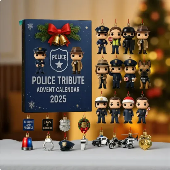 2025 Police Tribute Advent Calendar 2D Law Enforcement Gift For Christmas