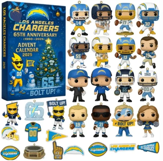 Discover LA Chargers Advent Calendar 2D Gift For Christmas