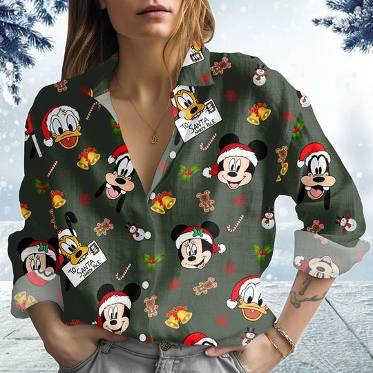 Discover Christmas Disney Mickey And Friends Blouse Shirt, Disney Mickey Santa Xmas Shirt, Magic Kingdom Shirt, Xmas Gift