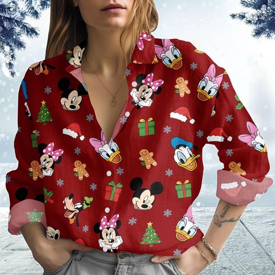 Discover Mickey And Friends Blouse Shirt, Mickey Minnie Donald Xmas Shirt, Disney Trip Shirt, Magic Kingdom Gift
