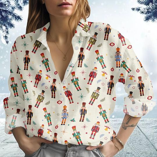 Nutcracker Ballet Blouse Shirt, Christmas Casual Shirt, Christmas Nutcracker Xmas Shirt, Nutcracker Shirt, Xmas Gift