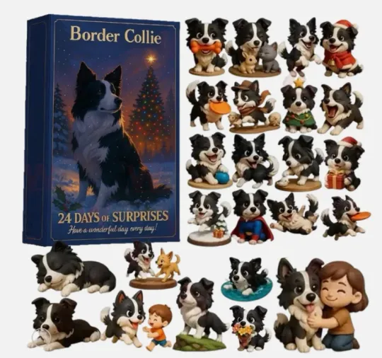 Discover Border Collie Advent Calendar 2025 2D Acrylic Advent Dog Figurines Christmas