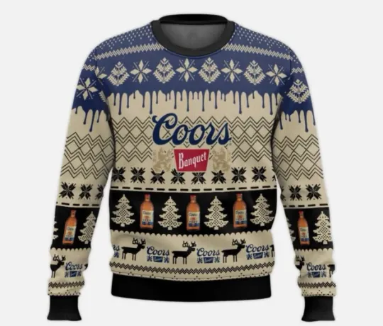 Chevron Pattern CCOORS Banquet Christmas Ugly Sweater