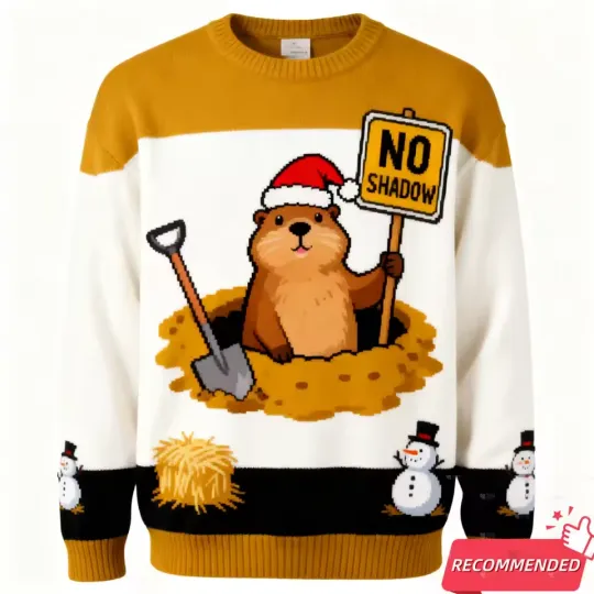 Discover Groundhog Day Ugly Christmas Sweater Winter Holiday Jumper Gift