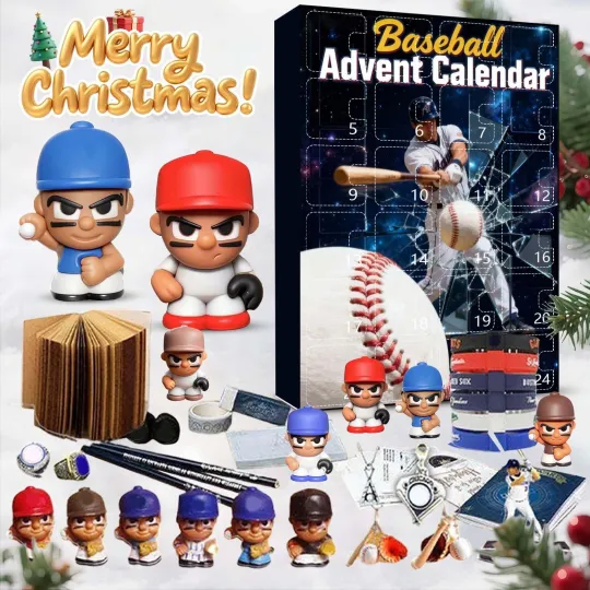 Discover Baseball Holiday Countdown 24 Day Advent Calendar Blind Home Collectible Perfect