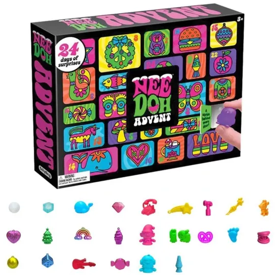 Discover 24x Needoh Advent Calendar 2025 Stress Relief Squishy Doll Toys Set Kids Gift UK