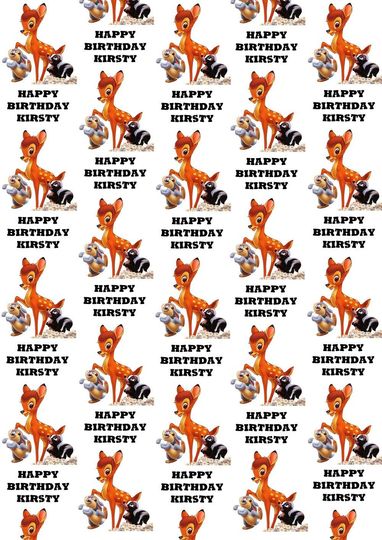 Discover DISNEY BAMBI Personalised Birthday Wrapping Paper - Disney Personalised Birthday Gift Wrap - Disney Bambi Gift Wrap - Thumper