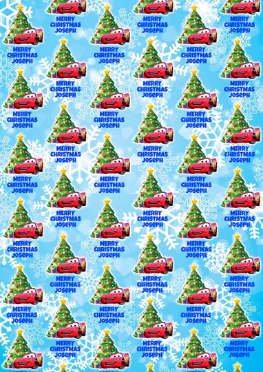 Discover DISNEY CARS Personalised Christmas Wrapping Paper - Disney Christmas Gift Wrap - Disney's Cars Personalized Gift Wrap - Lightning McQueen D2