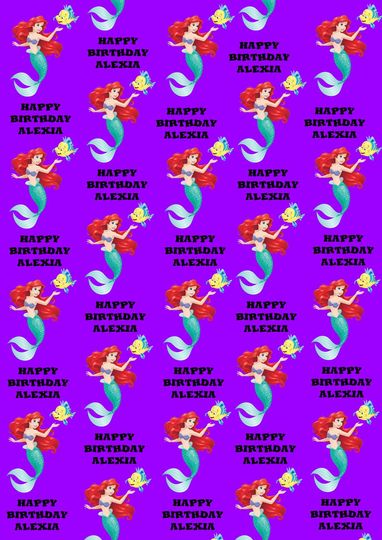 Discover PRINCESS ARIEL Personalised Birthday Wrapping Paper - Disney Little Mermaid Personalised Birthday Gift Wrap - Ariel - Disney Princesses