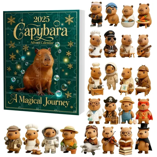 Discover Cute Capybara Advent Calendar 2025, 24 Days Countdown Calendar With 24 Collection