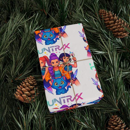 Discover K-Pop Demon Hunters Inspired Wrapping Paper | Dark Fantasy Korean Pop Gift Wrap | Aesthetic Otaku Goth Gift Paper