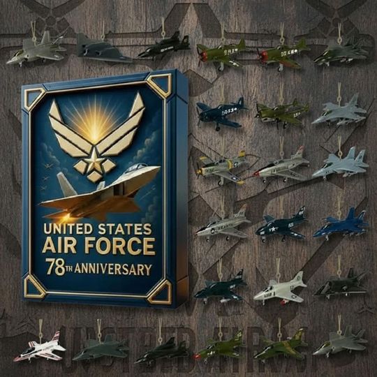 Discover US Air Force 78th Anniversary Ornament Set - 24 Iconic Aircraft Model Collection