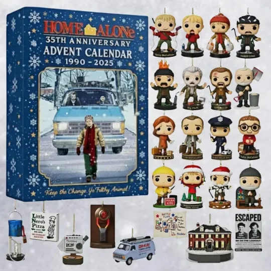 Home Alone 35th Anniversary 2025 Advent Calendar, 24-Day Holiday Ornament Gilf