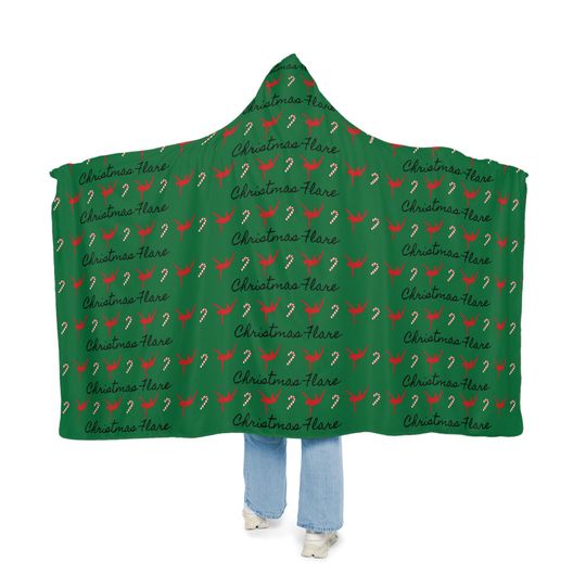 Gymnastics Christmas Hooded Blanket Candy Cane Edition