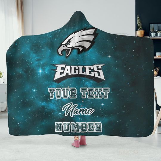 Custom Name Hooded Blanket, Personalized Fan Hoodie, Game Day Sports Blanket, Christmas Gift